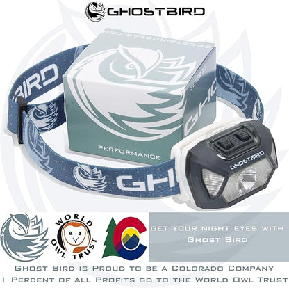 Ghost Bird Seiker X1 Head Lamp - LED Rechargeable Cree XPE - Waterproof IPX7, Freezeproof, Smashproof Perfect for Your Running, Camping, Backpacking, Hunting, and Cycling Adventures