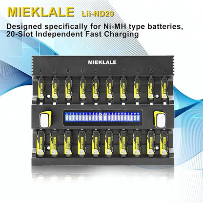 MIEKLALE 20+2 Bay AA AAA Battery Charger
