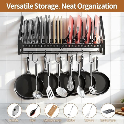 Housolution Pan Rack Wall Mounted, 24.8" Vertical Lid Organizer