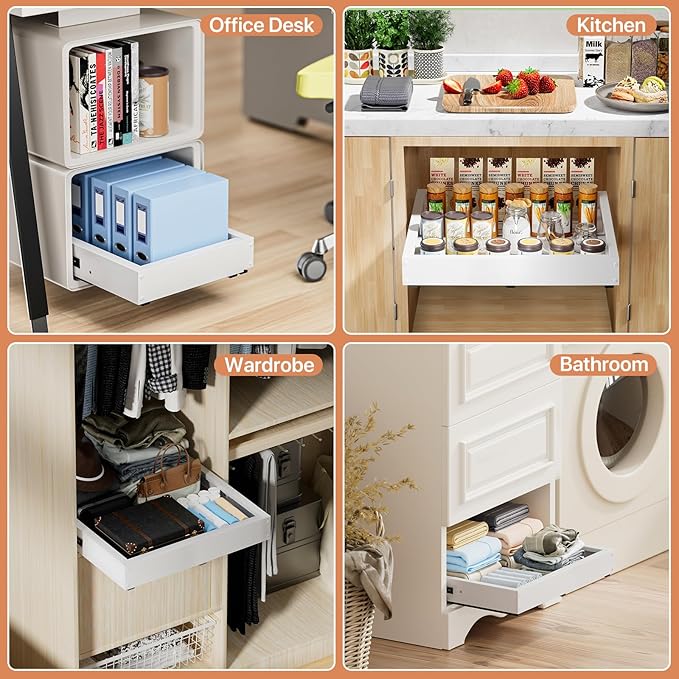2 Pack Pull out Cabinet Organizer, Width Depth,