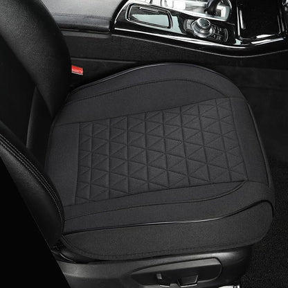 West Llama Linen Front Car Seat Cover Protector Anti-Slip Bottom Seat Cover Fits 95% of Vehicles,Wrapping Around The Bottom,Triangular Pattern(Black-1Pcs)