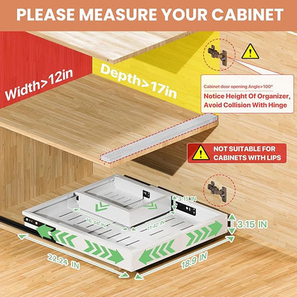 2 Pack Pull out Cabinet Organizer, Width Depth,