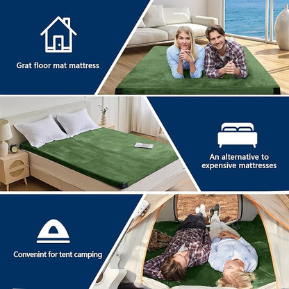 CYMULA CertiPUR-US Memory Foam Camping Mattress Pad, Portable Foam Sleeping Pad for Camping, Roll up Sleeping Mat for Adults Guest Floor Bed for Sleepover, Car, Tent SUV Cot Mattress