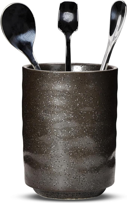 Ceramic Spoon Holder for Coffee Bar, Upright Tea Spoon Holder Cup, Coffee