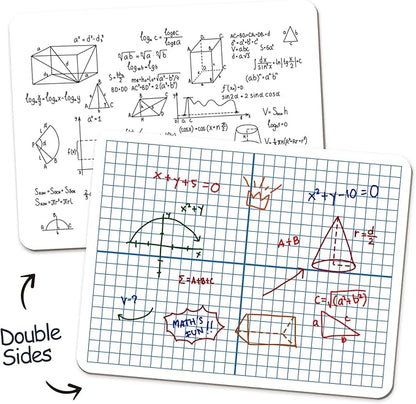 Dry Erase XY Axis Graph Whiteboard,9" x 12" Interactive Learning Coordinate Grid Double-Sided Dry Erase Board,Math Manipulatives White Board for Students,Classroom and Home,Small White Board Dry Erase