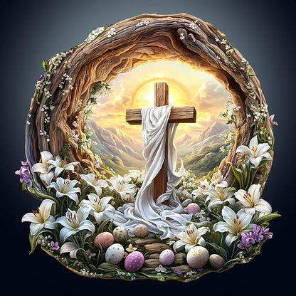 KAAYEE Wooden Puzzles for Adults, 3D Vision Effect Holy Light Cross Wooden Jigsaw Puzzle Unique Shape Wood Puzzle Adult, 3D Effect Flat Puzzle Birthday Family Game (L-13.4 * 13.3 in-300pcs)