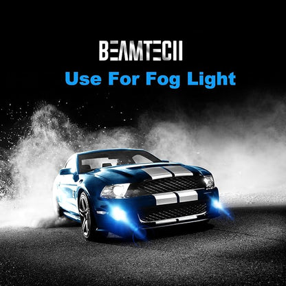 BEAMTECH 90-12 Bulbs, Fog Light, G-XPower Chips 500% Brighter Plug and Play, Pack of 2