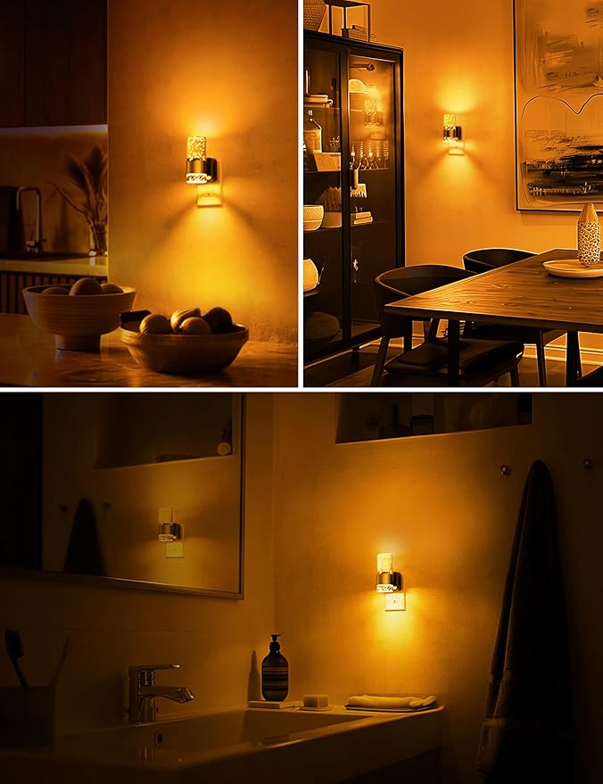 Night lights plug into wall, Amber Night Light