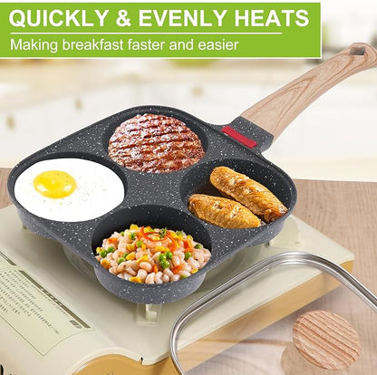 4-Cup Egg Pan, Premium Egg Pans Nonstick, Omelette Pan
