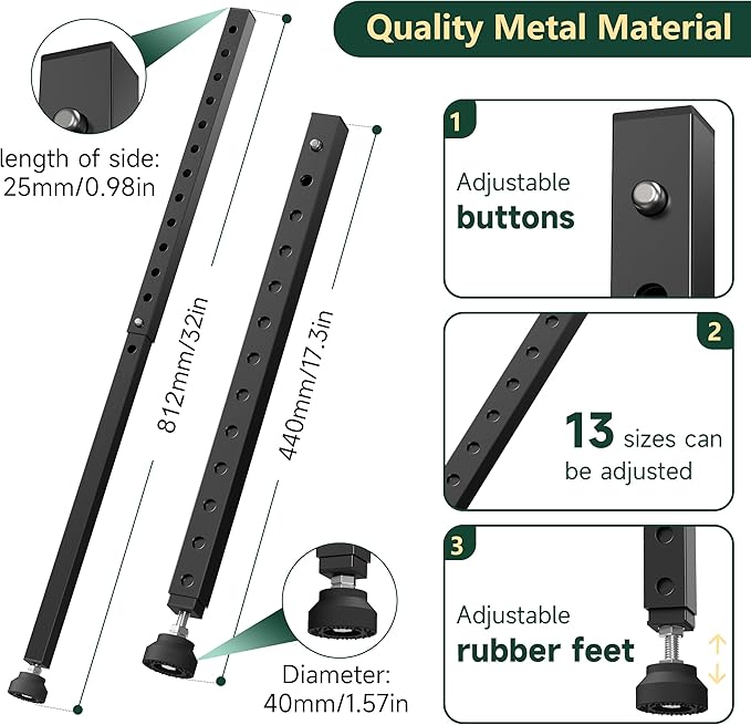 WooFog Adjustable Window Security Bars Vertical, Heavy Duty Sliding Patio Glass