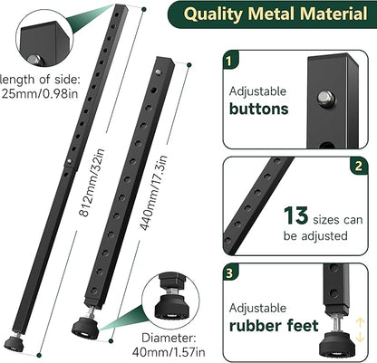 WooFog Adjustable Window Security Bars Vertical, Heavy Duty Sliding Patio Glass