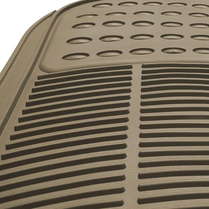 FH Group Car Floor Mats - Heavy-Duty Rubber Floor Mats for Cars, Universal Fit Full Set, Trimmable Automotive Floor Mats, ClimaProof Floor Mats For Most Sedan, SUV, Truck Floor Mats Beige