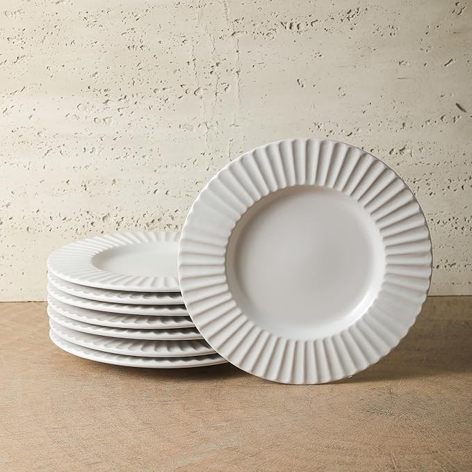 Christian Siriano Lusso 32-Piece Dinnerware Set Stoneware, White