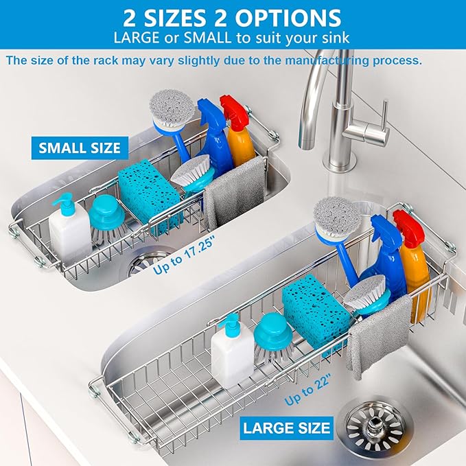 Over The Kitchen Sink Caddy Sponge Holder Organizer Drying Rack Expandable
