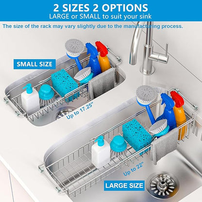 Over The Kitchen Sink Caddy Sponge Holder Organizer Drying Rack Expandable