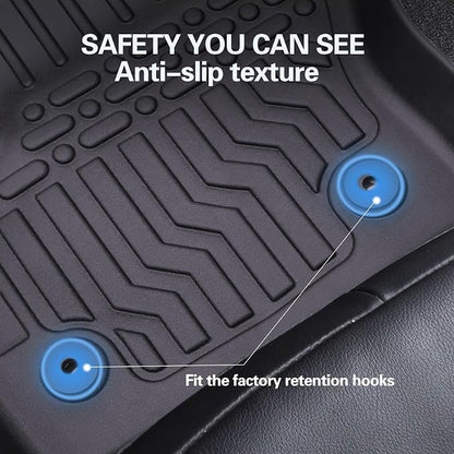 All Weather Floor Mats for 2011-2022 Dodge Charger & for 2011-2023 Chrysler 300 Floor Mats Fits 1st & 2nd & Row, 3D Anti-Slip Waterproof TPE Rubber Protector Car Mats Full Set Liners