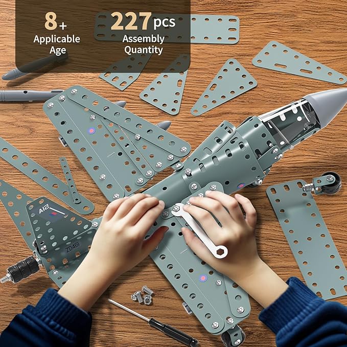 Model Airplane STEM Building Projects Toys - DIY Building STEM Projects Toys for Kids Boys Girls Ages 8-12-16, Assembly Science Kit Model Plane Birthday Gift Toy for Kids Boys 8 9 10 11 12 Years Old