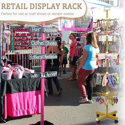 Exttlliy Retail Display Stand 5 Tier Metal Spinning Display Rack