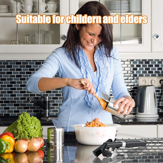 2 in 1 Safety Can Opener Manual Smooth Edge & Bottle Opener,