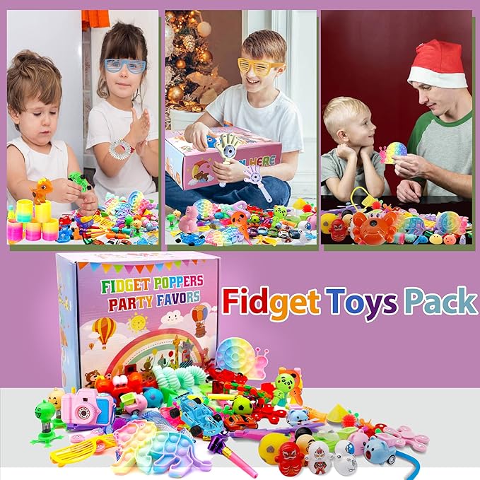 1000+ PCS Party Favors for Kids, Fidget Toys Pack, Birthday Gift,Christmas Stocking Stuffers,Christmas Gift,Treasure Box, Goodie Bag Stuffers, Carnival Prizes,Pinata Filler Sensory Toy for Classroom