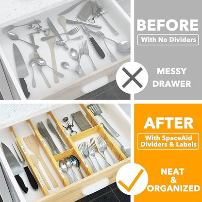 SpaceAid Bamboo Drawer Dividers