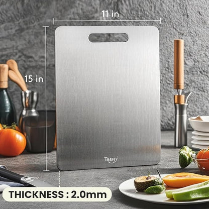 2 Pack Titanium Cutting Board -100% Pure Titanium Cutting Boards