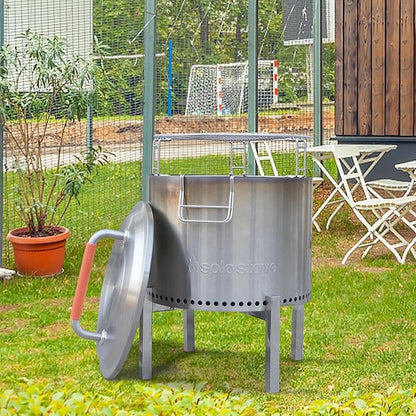 Firepit Stand for Solo Stove Accessories Bonfire Ranger Yukon and Other from 15 to 27 inch Fire Pit Adjustable Stainless Steel Outside Solostove Fireplace Patio Camping Backyard Parts