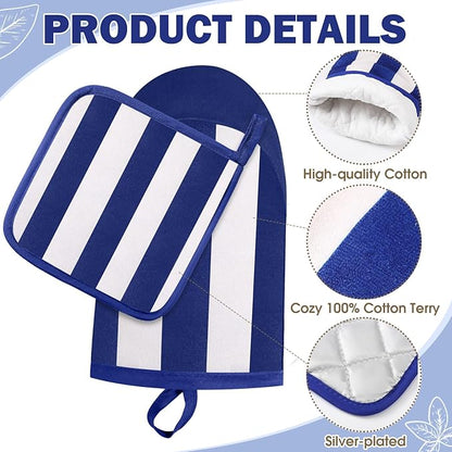 Reallnaive Oven Mitts and Pot Holders 4 Pcs Set