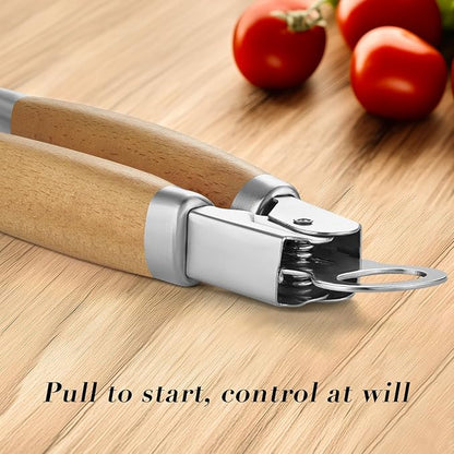 KULUNER Stainless Steel Barbecue Tongs with Solid Wood Handle, Kitchen Metal Locking Design, Extra Long 17.5 Inches 700 Degrees, Suitable for Food Cooking, Salad and Outdoor Grilling(Beechwood)