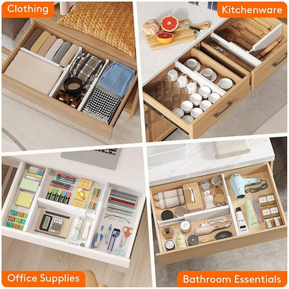 Lifewit 12 Pack 4" High Drawer Dividers 34-56cm/13.5-22" Adjustable Drawer