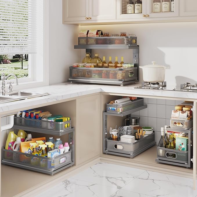 2 Pack 21IN-Depth Under Sink Organizer