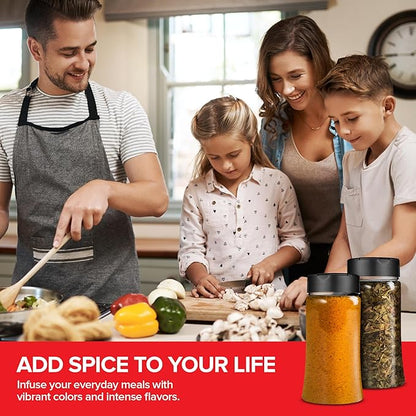 12 Pack 9.5 oz Plastic Spice Jars, Empty Seasoning Containers