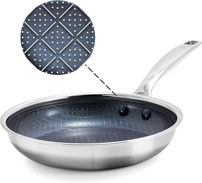 Blue Diamond Hybrid Nonstick Stainless Steel 10” Frying Pan, PFAS-Free Ceramic
