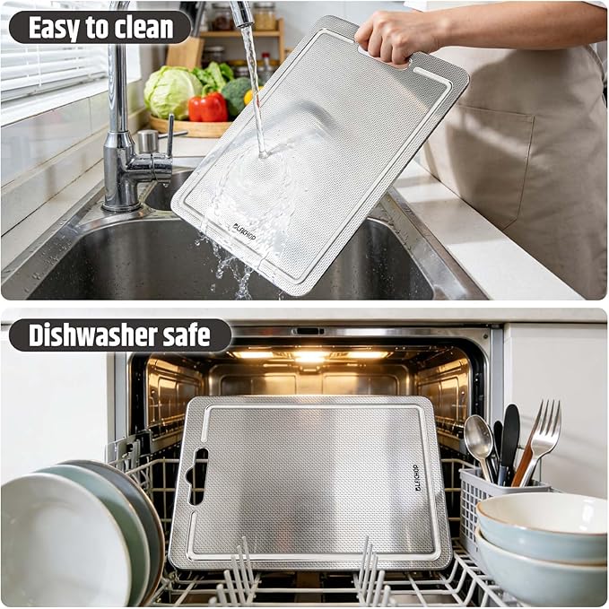 3-Piece Titanium Cutting Board for Kitchen, Double-Sided Scratch-Resistant