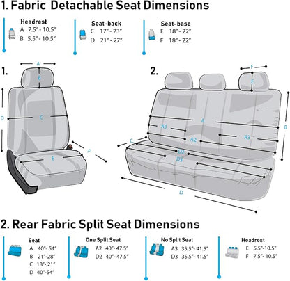 FH Group Premium Modernistic Flat Cloth Car Seat Covers – Universal Fit, Washable Seat Covers for SUV Sedan Van, Orange, Full Set