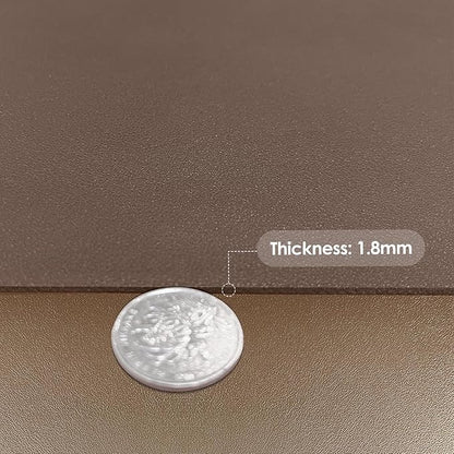 Leather Table Cover,1.8mm Thick,24x48 Inch Desk Cover,Large Desk Mat,Table Protector,Table Cover Protector,Desk Protector,Table Pad(Mud Color+Champagne Gold,24x48)