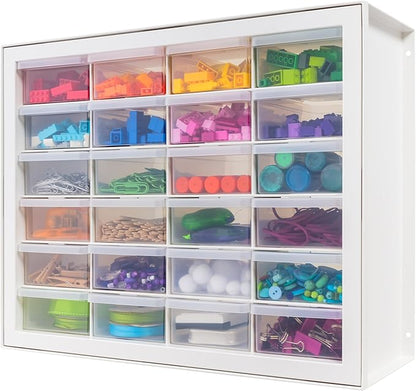 IRIS USA Plastic Storage Drawers, Made in USA, 24-Drawer Small Parts Organizer