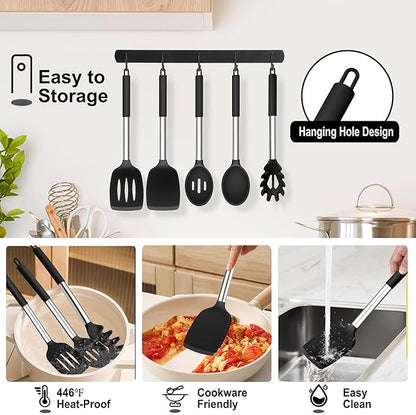 TeamFar Cooking Utensils Set, for Nonstick Cookware Flipping Frying Turning