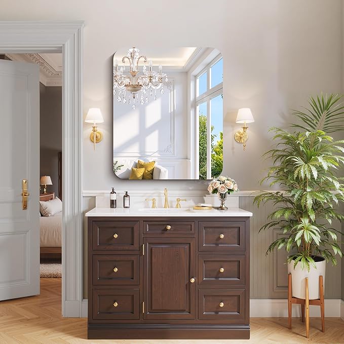 CILIBER Frameless Wall Mirror, HD Shatterproof Vanity Mirror