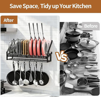Housolution Pan Rack Wall Mounted, 24.8" Vertical Lid Organizer
