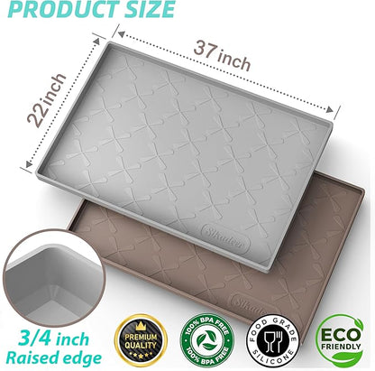 SIKADEER 37" x 22" Under Sink Mat Waterproof, Silicone Mat Kitchen Drawer Shelf
