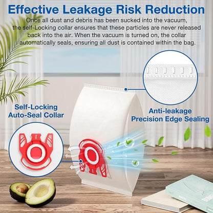 20 Pack 3D Airclean FJM Vacuum Cleaner Bags Compatible with Miele FJM Vacuum Cleaner, Compact C1, Compact C2, Complete C1, S241, S290, S300i, S500, S700, S4, S6 Series, Replaces Part 10123220