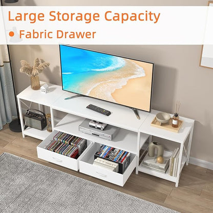 GYIIYUO TV Stand with Fabric Drawers
