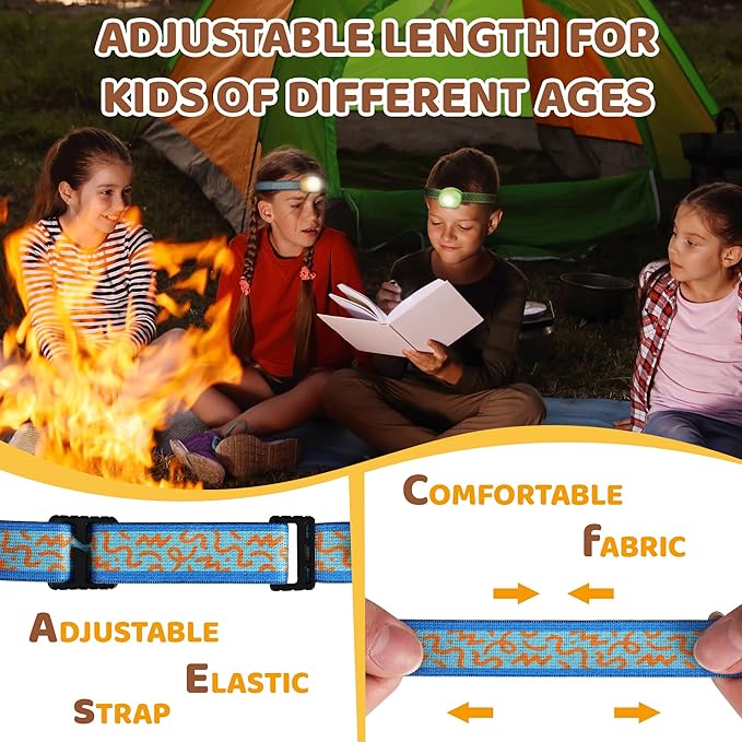 EverBrite LED Headlamp Rechargeable Kids Headlamp with RGB Mode and Adjustable Headband, 3 Modes Multicolor Headlamp for Camping, Reading, Exploring, Halloween, Christmas
