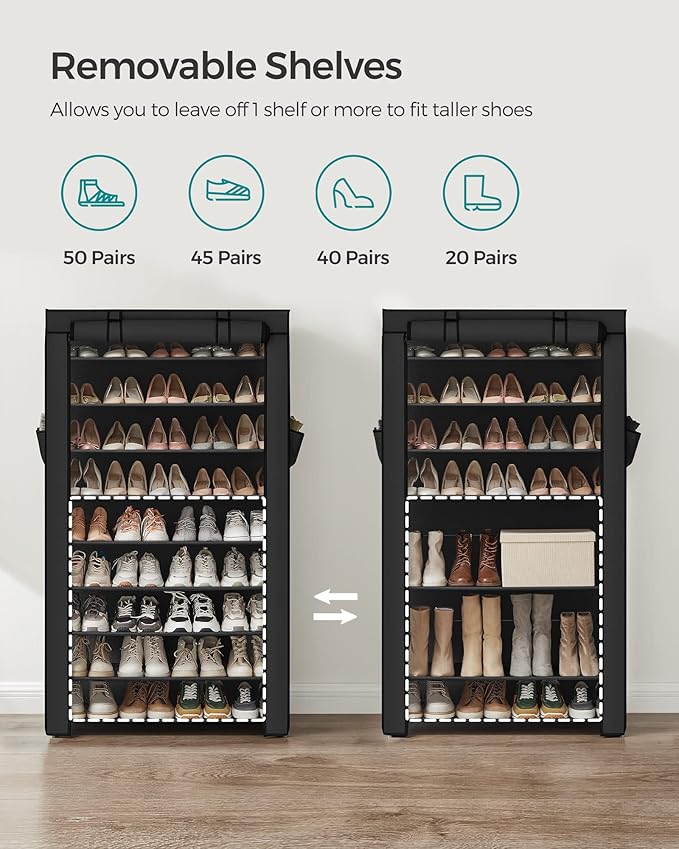SONGMICS 10-Tier Shoe Rack, Shoe Storage Cabinet