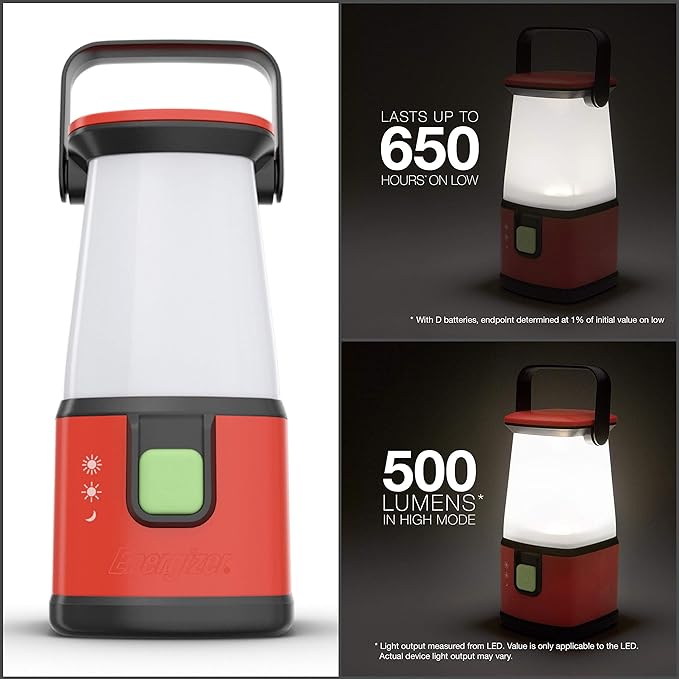 ENERGIZER LED Camping Lantern 360 PRO, IPX4 Water Resistant Tent Light, Ultra Bright Battery Powered Lanterns for Camping, Outdoors, Emergency Power Outage