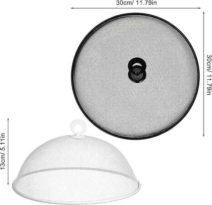 MAGICLULU 2-Pack Metal Mesh Food Covers, 11.8-Inch Net Dome Plate Fly Tents