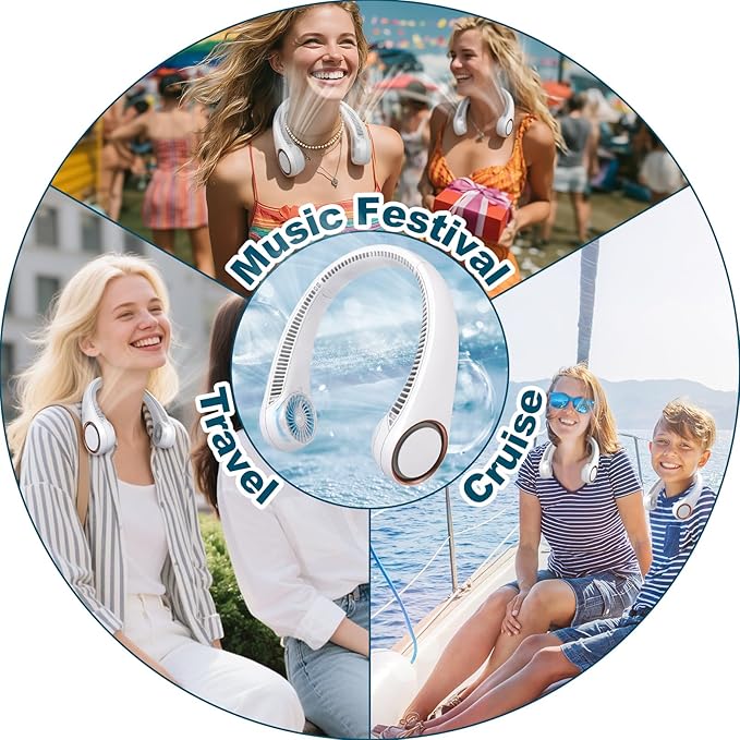 CIVPOWER Neck Fan: Portable Personal Neck Cooling Rechargeable Bladeless Fan