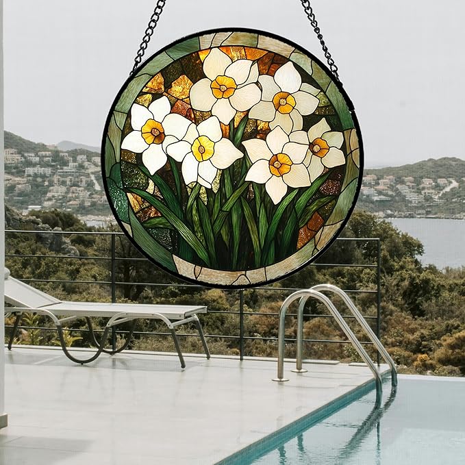 CRISGIF Stained Glass Window Hanging