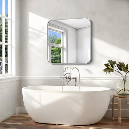 Silver Bathroom Mirror, 36 x 36 Inch Square Mirrors